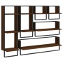 Estantes pared con barras 6 pzas madera ingeniería marrón roble by vidaXL, Shelves and shelves - Ref: Foro24-836317, Price: 7...