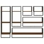 Estantes pared con barras 6 pzas madera ingeniería marrón roble by vidaXL, Shelves and shelves - Ref: Foro24-836317, Price: 7...