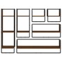 Estantes pared con barras 6 pzas madera ingeniería marrón roble by vidaXL, Shelves and shelves - Ref: Foro24-836317, Price: 7...
