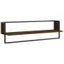 Estantes pared con barras 6 pzas madera ingeniería marrón roble by vidaXL, Shelves and shelves - Ref: Foro24-836317, Price: 7...