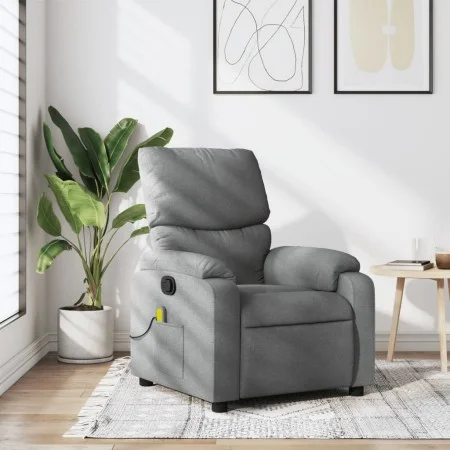 Sillón reclinable de masaje de tela gris claro de vidaXL, Sillones - Ref: Foro24-373422, Precio: 200,32 €, Descuento: %