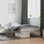 Metallbettgestell mit weißem Kopfteil 107x203 cm von vidaXL, Betten und Lattenroste - Ref: Foro24-373834, Preis: 69,43 €, Rab...