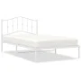 Metallbettgestell mit weißem Kopfteil 107x203 cm von vidaXL, Betten und Lattenroste - Ref: Foro24-373834, Preis: 69,43 €, Rab...