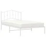 Metallbettgestell mit weißem Kopfteil 107x203 cm von vidaXL, Betten und Lattenroste - Ref: Foro24-373834, Preis: 69,43 €, Rab...
