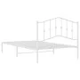 Metallbettgestell mit weißem Kopfteil 107x203 cm von vidaXL, Betten und Lattenroste - Ref: Foro24-373834, Preis: 69,43 €, Rab...