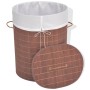 Brauner ovaler Bambus-Wäschekorb von vidaXL, Wäschekörbe - Ref: Foro24-245580, Preis: 30,53 €, Rabatt: %
