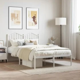 Metallbettgestell mit weißem Kopfteil 120x200 cm von vidaXL, Betten und Lattenroste - Ref: Foro24-373836, Preis: 92,55 €, Rab...