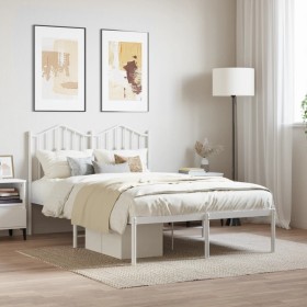 Metallbettgestell mit weißem Kopfteil 120x200 cm von vidaXL, Betten und Lattenroste - Ref: Foro24-373836, Preis: 94,57 €, Rab...