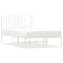Metal bed frame with white headboard 120x200 cm by vidaXL, Beds and slatted bases - Ref: Foro24-373836, Price: 94,57 €, Disco...