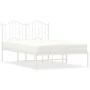 Metal bed frame with white headboard 120x200 cm by vidaXL, Beds and slatted bases - Ref: Foro24-373836, Price: 93,21 €, Disco...