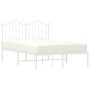 Metal bed frame with white headboard 120x200 cm by vidaXL, Beds and slatted bases - Ref: Foro24-373836, Price: 94,57 €, Disco...