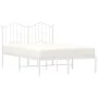 Metal bed frame with white headboard 120x200 cm by vidaXL, Beds and slatted bases - Ref: Foro24-373836, Price: 93,21 €, Disco...