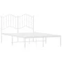 Metal bed frame with white headboard 120x200 cm by vidaXL, Beds and slatted bases - Ref: Foro24-373836, Price: 93,21 €, Disco...