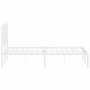 Metallbettgestell mit weißem Kopfteil 120x200 cm von vidaXL, Betten und Lattenroste - Ref: Foro24-373836, Preis: 94,57 €, Rab...