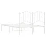 Metal bed frame with white headboard 120x200 cm by vidaXL, Beds and slatted bases - Ref: Foro24-373836, Price: 93,21 €, Disco...