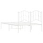 Metallbettgestell mit weißem Kopfteil 120x200 cm von vidaXL, Betten und Lattenroste - Ref: Foro24-373836, Preis: 94,57 €, Rab...