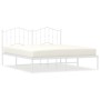 Estructura de cama con cabecero metal blanca 160x200 cm de vidaXL, Camas y somieres - Ref: Foro24-373841, Precio: 107,11 €, D...