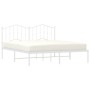 Estructura de cama con cabecero metal blanca 160x200 cm de vidaXL, Camas y somieres - Ref: Foro24-373841, Precio: 107,11 €, D...
