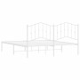 Estructura de cama con cabecero metal blanca 160x200 cm de vidaXL, Camas y somieres - Ref: Foro24-373841, Precio: 107,11 €, D...