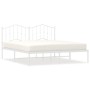 Metal bed frame with white headboard 183x213 cm by vidaXL, Beds and slatted bases - Ref: Foro24-373843, Price: 101,75 €, Disc...