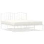 Metal bed frame with white headboard 183x213 cm by vidaXL, Beds and slatted bases - Ref: Foro24-373843, Price: 100,43 €, Disc...
