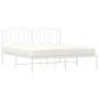 Metal bed frame with white headboard 183x213 cm by vidaXL, Beds and slatted bases - Ref: Foro24-373843, Price: 100,43 €, Disc...