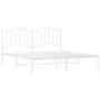 Metal bed frame with white headboard 183x213 cm by vidaXL, Beds and slatted bases - Ref: Foro24-373843, Price: 100,43 €, Disc...