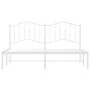 Metal bed frame with white headboard 183x213 cm by vidaXL, Beds and slatted bases - Ref: Foro24-373843, Price: 100,43 €, Disc...