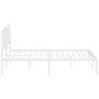 Metal bed frame with white headboard 183x213 cm by vidaXL, Beds and slatted bases - Ref: Foro24-373843, Price: 100,43 €, Disc...