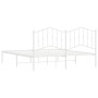 Metal bed frame with white headboard 183x213 cm by vidaXL, Beds and slatted bases - Ref: Foro24-373843, Price: 101,75 €, Disc...