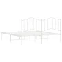 Metal bed frame with white headboard 183x213 cm by vidaXL, Beds and slatted bases - Ref: Foro24-373843, Price: 100,43 €, Disc...