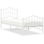 Metallbettgestell mit Kopf- und Fußteil weiß 90x190 cm von vidaXL, Betten und Lattenroste - Ref: Foro24-373848, Preis: 67,81 ...