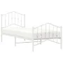 Metallbettgestell mit Kopf- und Fußteil weiß 90x190 cm von vidaXL, Betten und Lattenroste - Ref: Foro24-373848, Preis: 67,03 ...