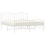 Metal bed frame with headboard and white footboard 180x200 cm by vidaXL, Beds and slatted bases - Ref: Foro24-373860, Price: ...