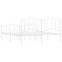 Metal bed frame with headboard and white footboard 180x200 cm by vidaXL, Beds and slatted bases - Ref: Foro24-373860, Price: ...
