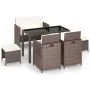 Garden dining set, 6 pieces, with brown synthetic rattan cushions. by vidaXL, Garden sets - Ref: Foro24-43904, Price: 469,12 ...