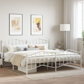 Metallbettgestell mit Kopf- und Fußteil weiß 193x203 cm von vidaXL, Betten und Lattenroste - Ref: Foro24-373862, Preis: 123,5...