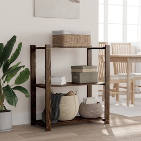 Estantería de 3 niveles madera maciza de pino negro 80x38x90 cm by vidaXL, Industrial shelving - Ref: Foro24-373408, Price: 4...