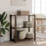 Estantería de 3 niveles madera maciza de pino negro 80x38x90 cm by vidaXL, Industrial shelving - Ref: Foro24-373408, Price: 4...