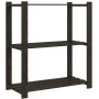 Estantería de 3 niveles madera maciza de pino negro 80x38x90 cm by vidaXL, Industrial shelving - Ref: Foro24-373408, Price: 4...