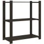 Estantería de 3 niveles madera maciza de pino negro 80x38x90 cm by vidaXL, Industrial shelving - Ref: Foro24-373408, Price: 4...