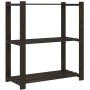 Estantería de 3 niveles madera maciza de pino negro 80x38x90 cm by vidaXL, Industrial shelving - Ref: Foro24-373408, Price: 4...