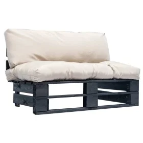Sofá de palets de jardín con cojines color arena madera de pino by vidaXL, Outdoor sofas - Ref: Foro24-277410, Price: 117,78 ...