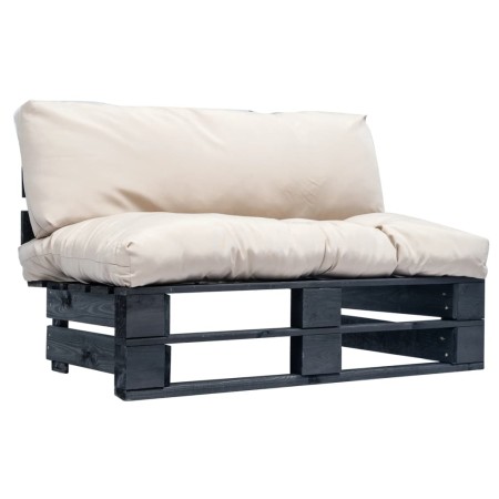 Gartensofa aus Paletten mit sandfarbenen Kissen aus Kiefernholz. von vidaXL, Outdoor-Sofas - Ref: Foro24-277410, Preis: 124,1...