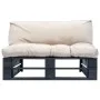 Sofá de palets de jardín con cojines color arena madera de pino by vidaXL, Outdoor sofas - Ref: Foro24-277410, Price: 117,78 ...