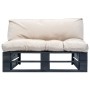 Sofá de palets de jardín con cojines color arena madera de pino by vidaXL, Outdoor sofas - Ref: Foro24-277410, Price: 124,17 ...