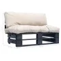 Sofá de palets de jardín con cojines color arena madera de pino by vidaXL, Outdoor sofas - Ref: Foro24-277410, Price: 117,78 ...