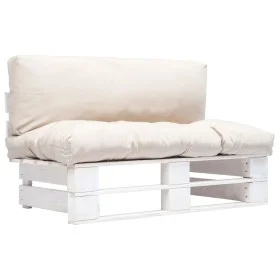 Garden sofa made of pallets with sand-colored cushions and pine wood. by vidaXL, Outdoor sofas - Ref: Foro24-277377, Price: 1...
