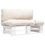 Gartensofa aus Paletten mit sandfarbenen Kissen aus Zirbenholz von vidaXL, Outdoor-Sofas - Ref: Foro24-277377, Preis: 139,30 ...