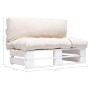 Gartensofa aus Paletten mit sandfarbenen Kissen aus Zirbenholz von vidaXL, Outdoor-Sofas - Ref: Foro24-277377, Preis: 139,30 ...